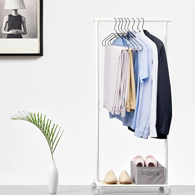 Nature Smile Premium Black Matt Metal Suit Clothes Hanger 10 Pack with a Smooth Beech Wood Pants Bar,Unique Coat Hanger Dress Hanger Shirt Hanger