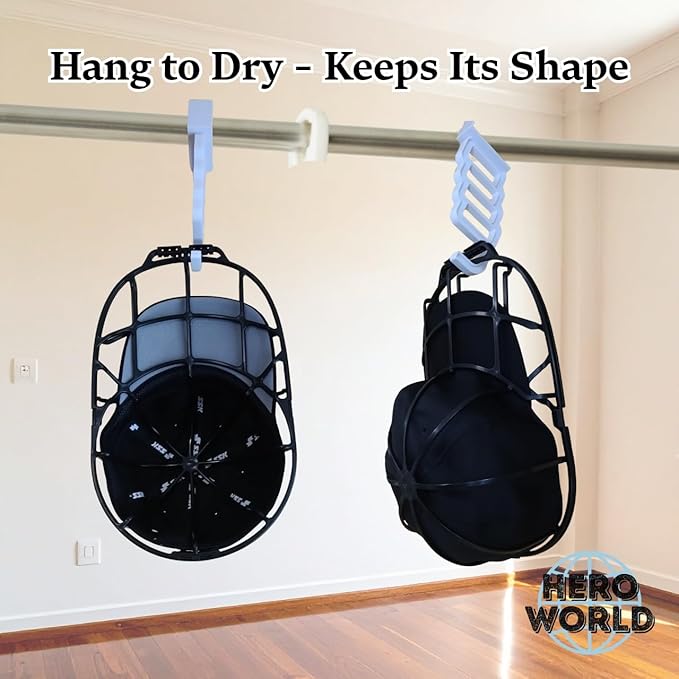 Cap Washer Cage Baseball Cap Shape Protector Hat Washer with Mesh Laundry Bag for Washing Machine Dishwasher Safe 2 Pack (2)