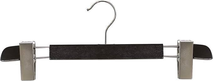 NAHANCO Executive Collection, Wooden Pant Hangers, 14" Black (Pack of 25)