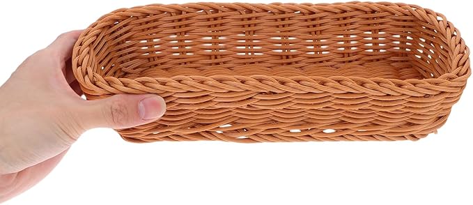 Angoily Wicker Silverware Organizer, Hand-Woven Wicker Flatware Silverware Holder, Kitchen Organizer Storage for Countertop Small Utensil Holders Party Table Spoon Knives Fork Flatware Candy Basket
