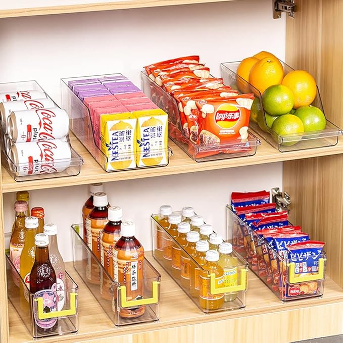 Xicennego 2 Pack Soda Can Organizer for Refrigerator, Beverage Can Dispenser for Fridge, Can Drink Holder Storage Bin - For Pantry,Kitchen,Countertop,Cabinet,Freezer - Hold Up To 9 Cans