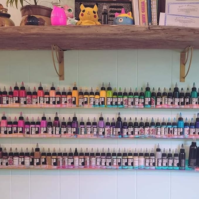 BTremary 15" Nail Polish Rack Wall Mounted Floating Shelves Acrylic Paints Gel Polish Organizer and Storage with End Caps for Kid Room, Books, Nail Techs, Art Lovers, Great Display Salons, Rainbow