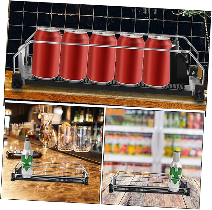 Automatic Pusher Fridge Drinks Organizer Dispenser Smooth Surface Easy Install Stable Beverage Can Holder for Refrigerator Soda Storage