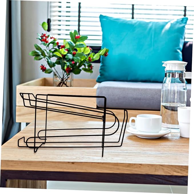 Zerodeko 1pc Black Refrigerator Storage Rack for Beverage Organization Double Drink Holder Smooth Surface Design for Beer and Soft Drinks