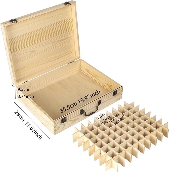 Essential Oil 80 Slots Storage Box Wooden Essential Oils Display Organizer Stand Holder for 15 ml Bottles Nail Polish Collection.