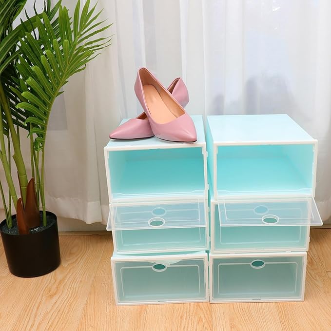 6pcs Shoe Boxes Lids Included Thicken Storage Boxes for Shoes Organize Your Home