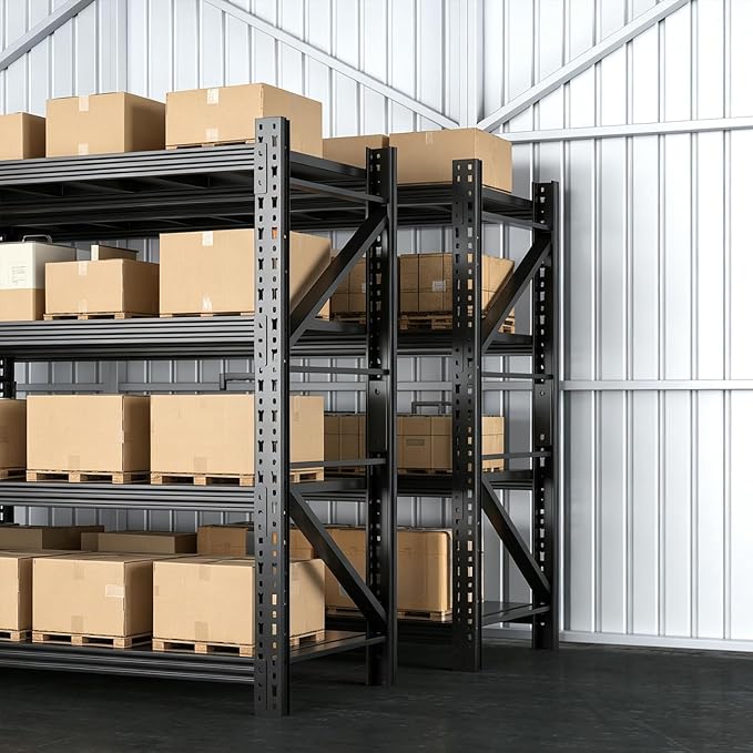 Garage Storage Shelves,73" H*48" W*22.4" D Heavy Duty 4-Tier Metal Shelving Unit with Adjustable Shelves Industrial Garage Shelving for Garage Organization & Warehouse Storage