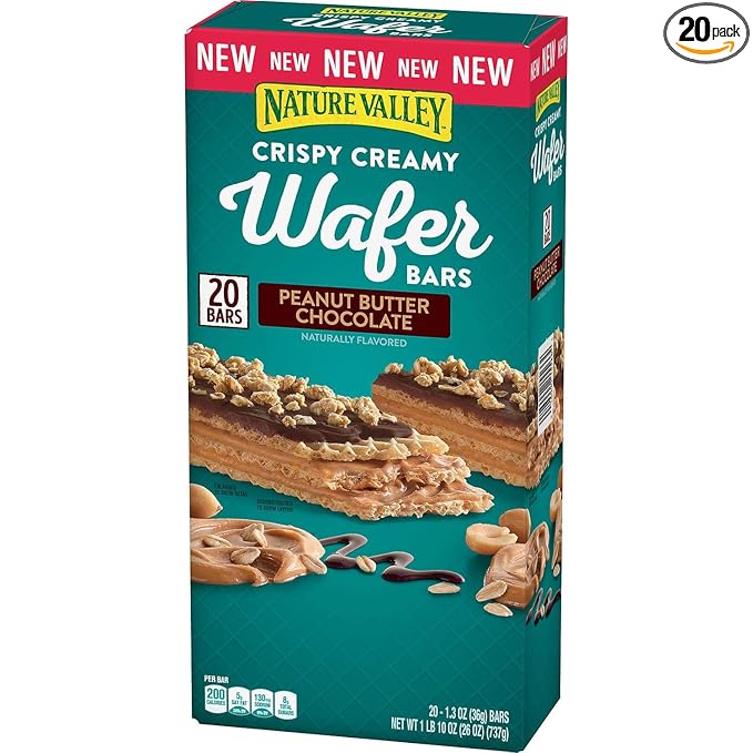 Crispy Creamy Wafer Bar, Peanut Butter Chocolate 20 ct. Made with Real Peanut Butter