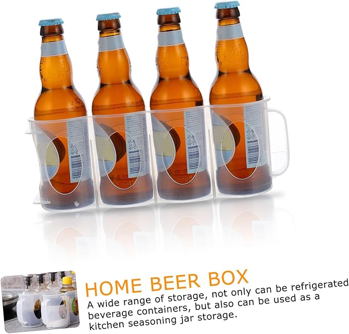 2pcs Stackable Beer Storage Crisper Baskets for Refrigerator Multi-Functional Organizer for Cans and Bottles Storage Container for Kitchen and Beverage Organization