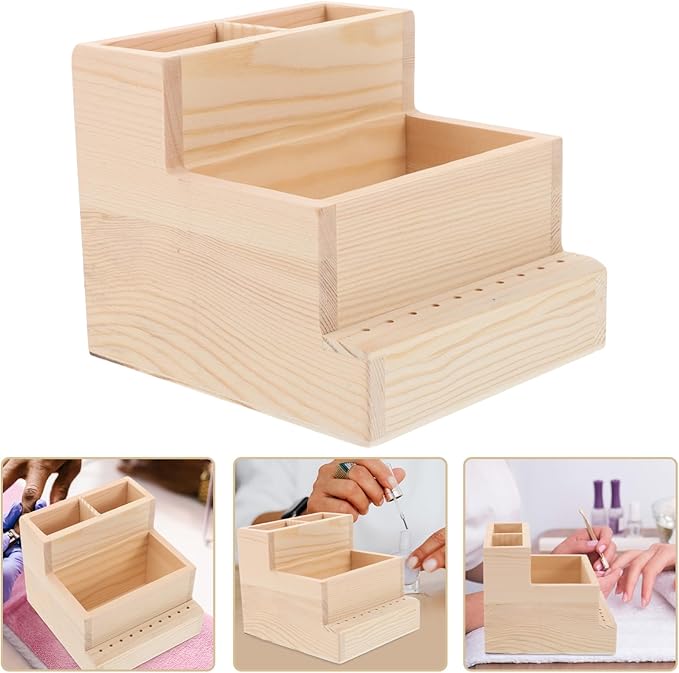 Nail Drill Bits Stand Manicure Drill Box Manicure Tools Holder Nail Drill Bit Case Nail Tech Supply