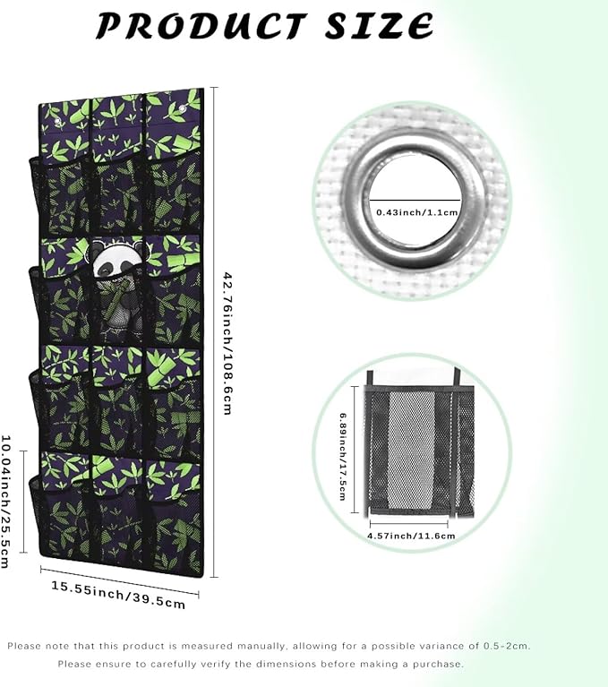 Generic Cute Panda Over The Door Clothes Storage Organizer Dirt-Resistant Closet Door Organizers and Storage Hangin The Simple But Stylish Design Style Adds A touch of Color to Entrances Office