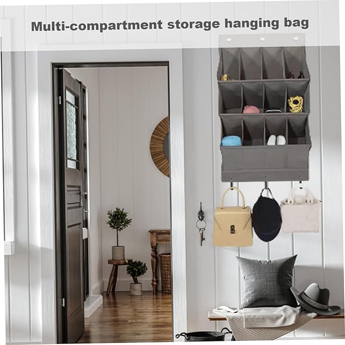 Over Door Shoe Storage with 12 Pockets All-Purpose Wall Mounted Hanging Shoe Storage 600D Oxford Over Door Organizer for Closet and Dorm