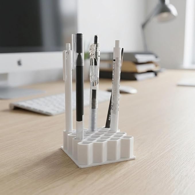 Ointment Tube Organizer Holder, Wave Design Desk Organizer for Makeup Brushes, Pencils & Markers, Flexible TPR Countertop Storage Stand for Bathroom Vanity, Office & Classroom, Black and White