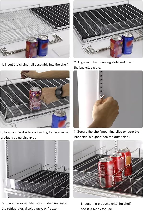 Drink Organizer Automatic Can Dispenser Self Pushing Fridge Drinks Organiser Holder Rack for Fridge Kitchen Cupboard(50 x 41 cm)