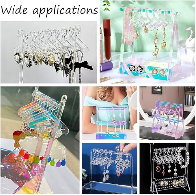 PH PandaHall 30pcs Earring Holder & Necklace Mini Hanger Rack Jewelry Display Organizer Acrylic Ear Studs for Retail Show Personal