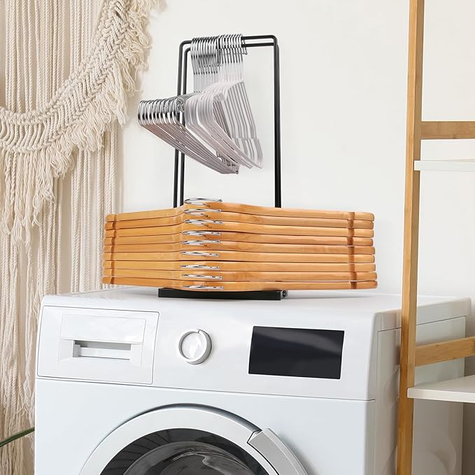 Hanger Organizer Stacker, Clothes Hanger Holder for Closet Laundry Room, Hangars Stacker Hold up 110 Wire Hangers for Storage Organizer, Hanger Rack Stand for Adult Child Velvet Pants Hangers