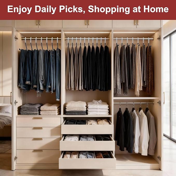 Stainless Steel Pants Hangers, SINYWAY 20 Pack 13.78in Non Slip Open Ended Metal Pants and Jeans Hanger for Men Women Space Saving Hangers for Pants for Closet Organizer for Jeans Trouser Slacks