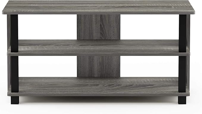 Furinno Turn-N-Tube Shoe Rack, 3-Tier Shoe Organizer, Shoe Storage with Compact Open Shelves, 15.5 x 31.5 x 15.7, for Closet Entryway, Office, Garage, French Oak/Black