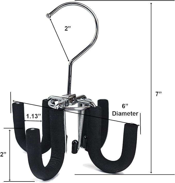 Huji 4 Hooks Swivel Belt Hanger Tie Scarves Necklace Purse Rack Clothes Organizer Closet Storage (2, Black Swivel Belt Hanger)