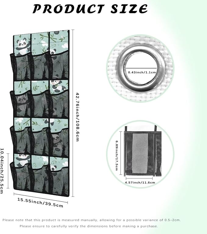 Cute Panda Over The Door Organizer Storage Holder,Door Shoe Rack Organizer for Men Women Kids,Small Item Storage Bag,Nursery Organizers and Storage,Closet Rack for Shoes,Accessories