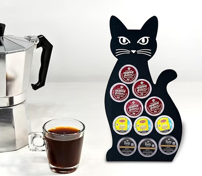 dgudgu Cat Coffee Pod Holder For K Cup Holder Black Coffee Pod Organizer K Pod Holder For Counter
