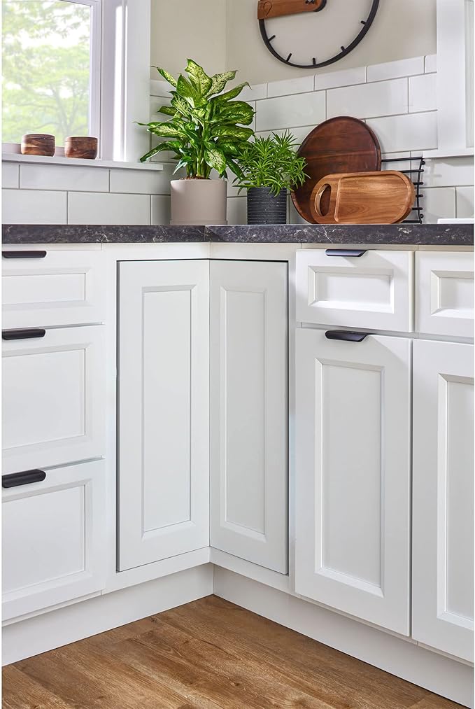 Rev-A-Shelf 2 Tier Pie-Cut Lazy Susan for Corner Base Cabinets, Plastic, 24" Double Shelf Swivel Kitchen Spice/Can Organizer, 24" W x 14" D x 26" H, White, 6942-24-11-52