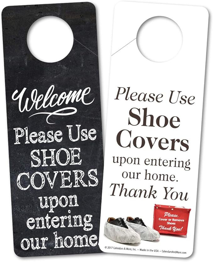 Real Estate Door Hangers - Double Sided 2 Designs on Each Doorhanger - Open House Real Estate Agent Supplies (Please Use Shoe Covers - Pack of 25)