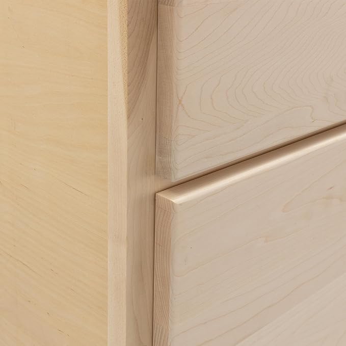 Quicklock RTA (Ready-to-Assemble) | Base Kitchen Cabinets - Shaker Style | Made in America (Raw Maple, 24" W x 34.5" H x 24" D 3 Drawer Pots and Pans)