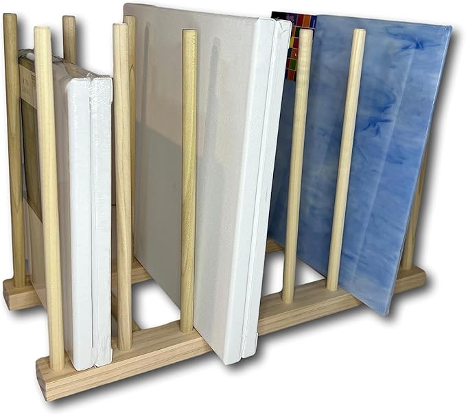 Handmade in USA - Art Storage Rack - Several Sizes Available- Art Canvas Storage (18.5" x 8" With 12" Tall Dowels)