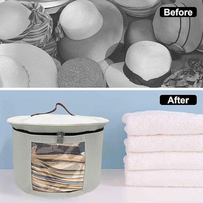 Hat Storage Box,Hat Boxes for Women Storage,Cowboy Hats Holder for Travel,Wide Brims Hat Carrier Case,Stuffed Animal Toy Organizer,Hat Box Closet Organizers and Storage,Hat Boxes for Men