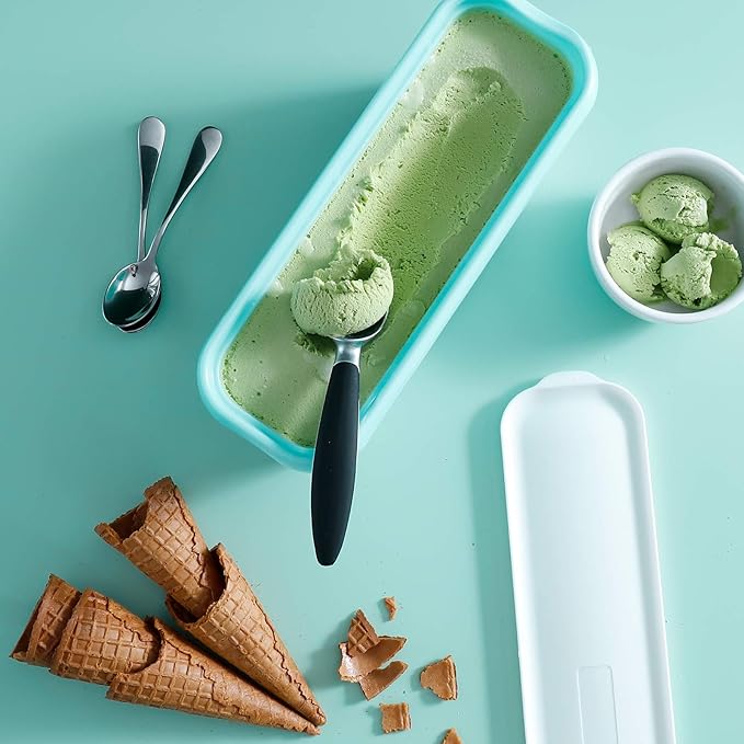 Ice Cream Storage Containers with Lids 2 PACK - 1.5 Quarts Homemade Ice Cream Tubs, Freezer Containers, Turquoise & Green