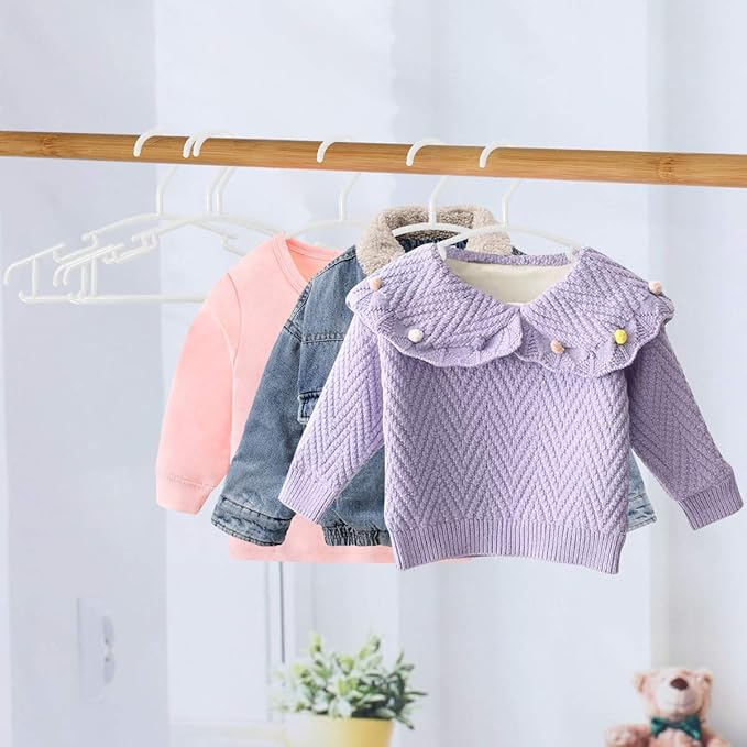 GoodtoU Baby Hangers 100Pack Kids Plastic Baby Clothes Hangers for Closet Small Children Infant Toddler Child, White