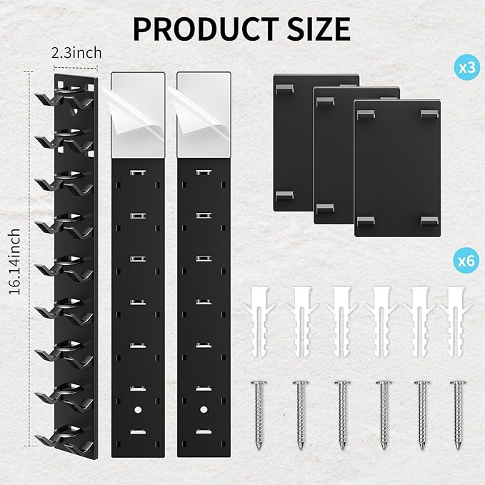 Hat Rack for Wall, 27 Hats Organizer Storage for Baseball Caps with Strong Adhesive & Drilling Screw, Hat Hanger Holder for Closet, Bedroom, 3 Pack