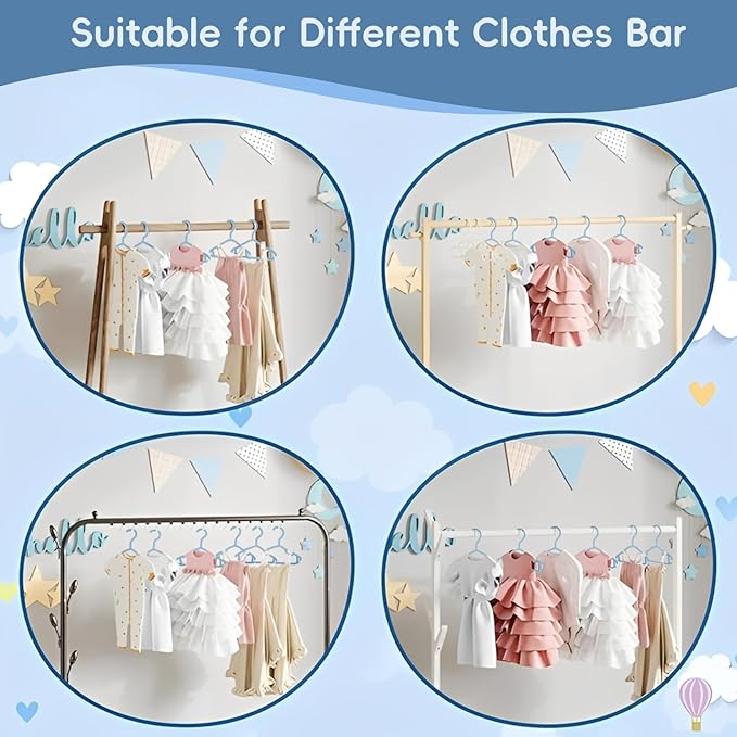 GoodtoU Baby Hangers, 100 Pack Kids Plastic Hangers for Small Childrens Baby Clothes Infant Child Nursery Closet Organization
