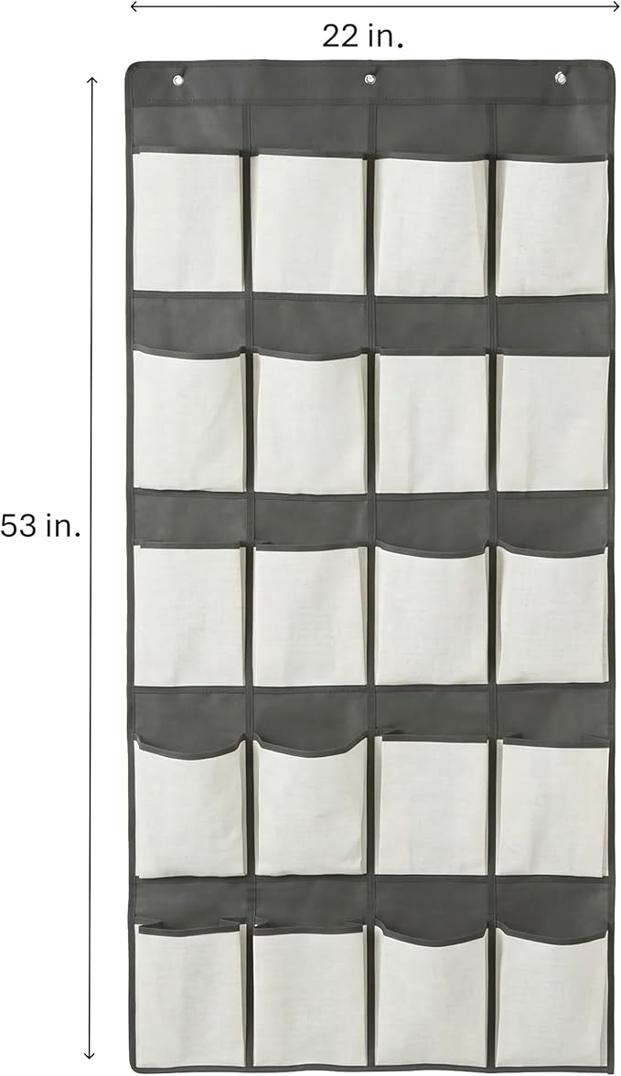Simplify 20 Pocket Over The Door Hanging Shoe Organizer in Cashmere