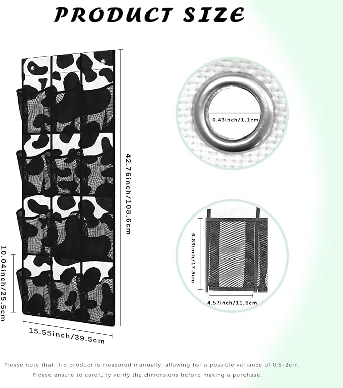 Generic Cow Pattern Over The Door Organizer Large-Capacity Design Over Door Hanging Bag Shoe Rack Hanger Closet Storage Organizer Good Organizing Items for College Students Women