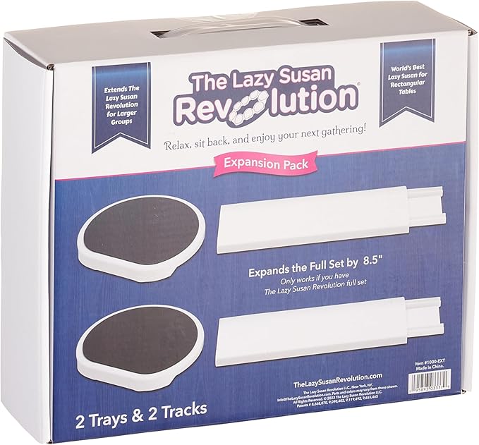 The Lazy Susan Revolution - Expansion Pack - Dark Gray - 2 Straight Tracks and 2 Trays. Does not Work Without the Lazy Susan Revolution Full Set (Sold Separately).