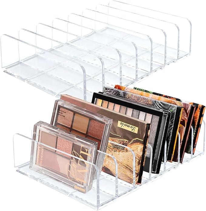 1pc Clear Eyeshadow Palette Makeup Organizer,Money Storage Rack,Multifunctional Desktop Cash Cosmetic Holder Organizer for Bathroom Vanity Countertop,Cosmetic Display Cases,Bags and Cases
