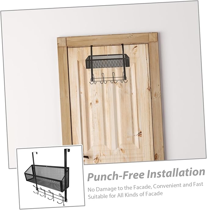 ULTECHNOVO Over The Door Hanging Organizer Multifunctional Mesh Storage Rack for Bathroom Kitchen Bedroom Maximizes Space Efficiency Contemporary Style for Shoes Towels