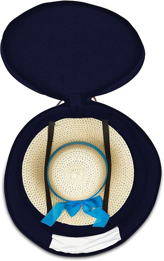 Hat boxes for Women Storage Large Round Blue 17 x 11
