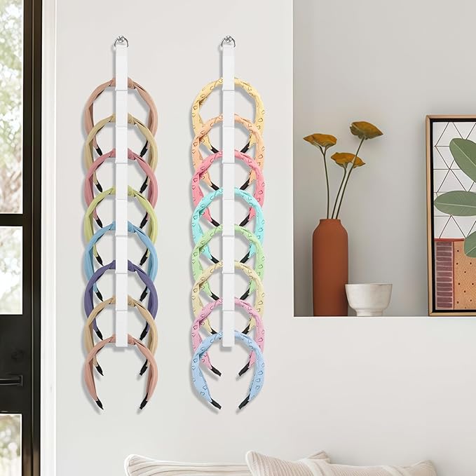 3 PCS Headband Holder Organizer for Girl,headband storage,Hanging Hairband Storage for Women,Headband organizer,White Hair Hoop Display Hair Accessories Organizer Bedroom College Dorm Decor 