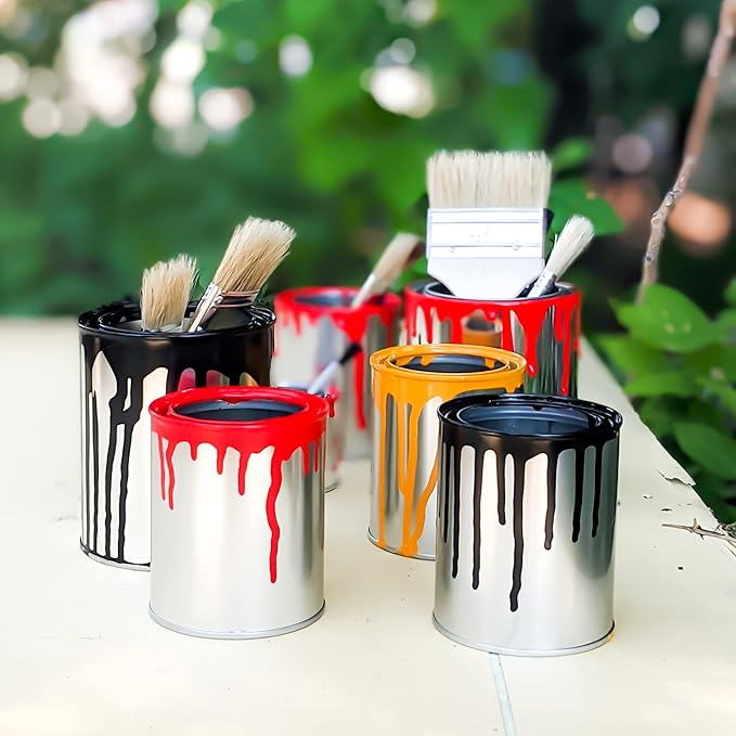 Empty Paint Cans with Lids – Quart/32 oz Unlined Containers for Paint, Solvents, Crafts & DIY, Can opener, Marker and Labels included 8 Pack