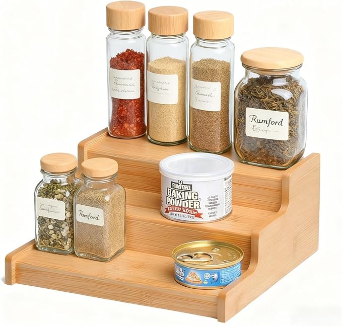 JinDoWin 2 Pack Cabinet Spice Rack Organizer - Enhanced Cabinet Spice Organizer, Practical Spice Rack Organizer for Cabinet and Efficient Cabinet Spice Organizer (2, 9 Inch)