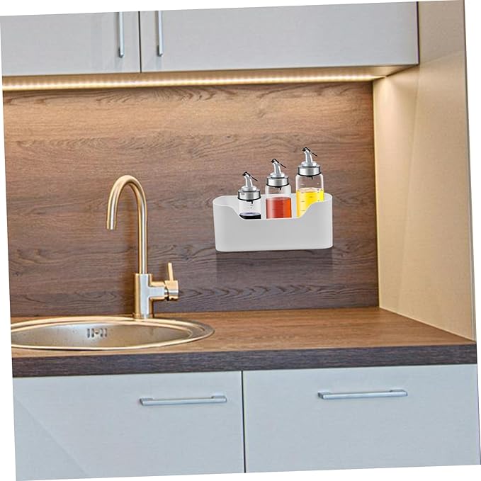 2pcs Wall-mounted Kitchen Shelves Sink Organizer Adhesive Cabinet Door Holder for Makeup Bathroom Wall Storage Box