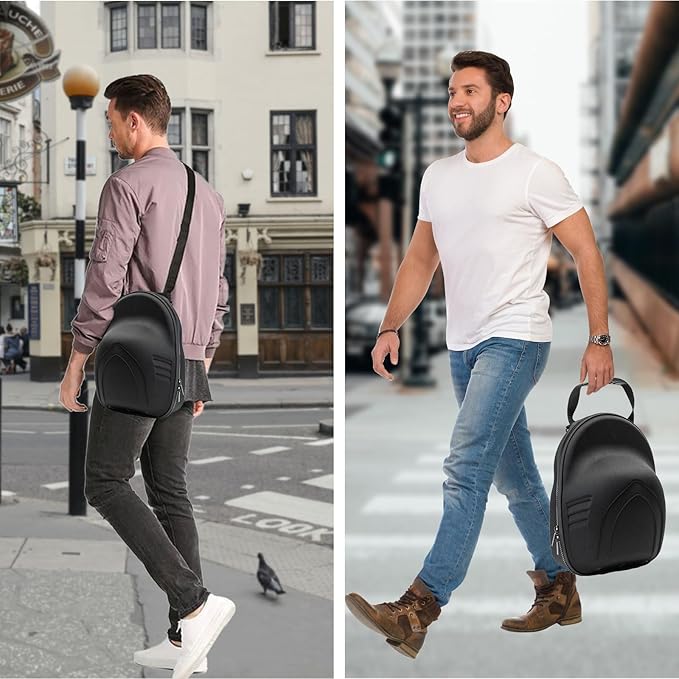 Hard Hat Case for Baseball Caps,Hat Carrier Travel Case with One Black Baseball Cap and Adjustable Shoulder Strap,Hat Organizer Holder Bag for 6 Baseball Caps for Women and Men,Black