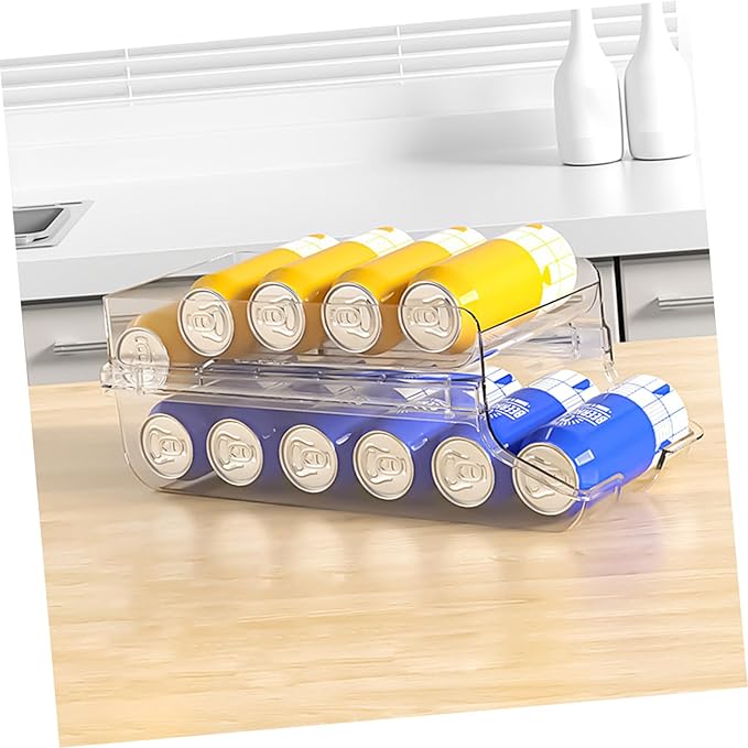 Zerodeko Freeze Beverage Holder Can Organizer for Fridge Plastic Soda Can Organizer Rack