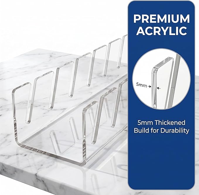 Baseball Hat Organizer 3 Pack, Clear Acrylic Hat Organizer Rack, Hat Display Stand Holds 21 Caps, 7-Slot No Assembly Cap Storage for Closet Shelf, Dresser, 11.4 x 3 x 2.2 in