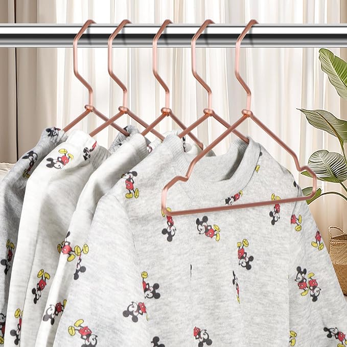 VWV Aluminum Hangers, 20 Pack Baby Hangers,12.6 Inch Children Baby Hanger, Sturdy Metal Children Clothes Hangers for Wardrobe, Space-Saving Toddler Hanger