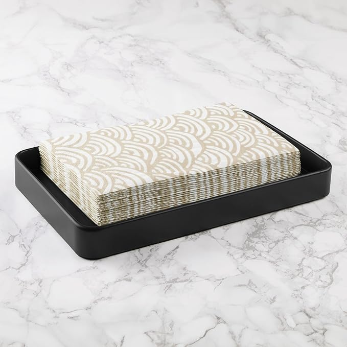 iDesign Steel Vanity Tray for Bathroom Organization and Storage - Matte Black
