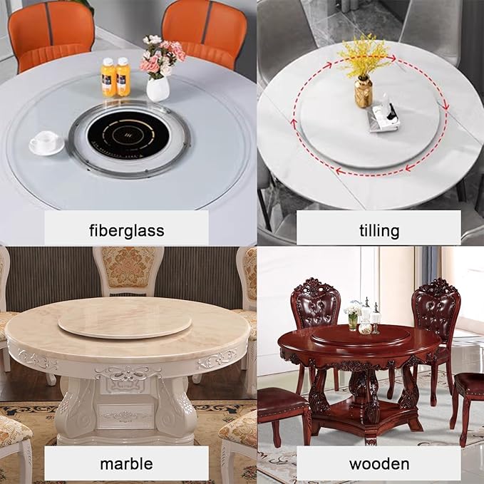 18 Inchs Non-Slip Lazy Susan Hardware Aluminum Metal Rotating Turntable Bearings Swivel Plate Hardware for Dining-Table and Workbench …